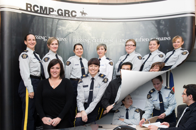 Front Row left to right: Ms Janick Rice Sgt. Jane Boissonneault, Mr. Tarek Traboulsi, Ms Céline Brisson;  Back Row left to right: Sgt. Lana Prosper, Cst. Kathleen Doyle,  Cst. Dawn Metallic, Insp. Carole Bird, Cst. Tanya Vandermolen, Cst. Nancy Martin, Cpl. Chantal Viens; Absent: Cpl. Nadine Vaillancourt, Cpl. Stéphane Gagné, Cpl. Ken Capina, Mr. Kevin O’Shea